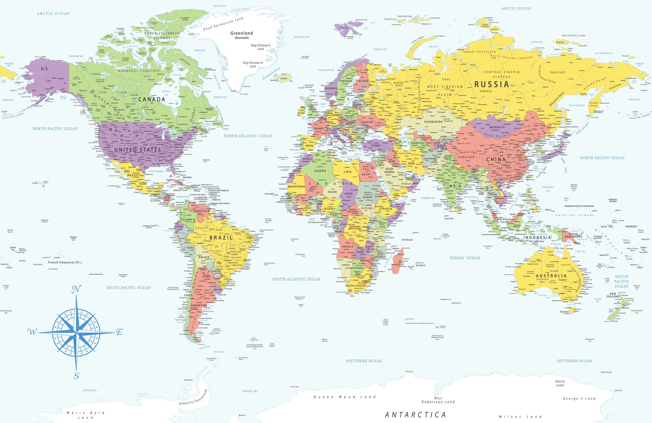 Illustrated world map poster with red pins marking every place Gryfe's bagels have traveled